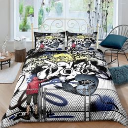 Bedding Sets 3D Duvet Cover Comforter Cases Pillow Covers Full Twin Double Single Size Graffiti Wall Design