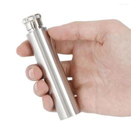 Hip Flasks 1oz Men Tubular Portable Flask Leakproof Travel Camping Alcohol Container Wine Bottle Picnic Drinking Stainless Steel Mini