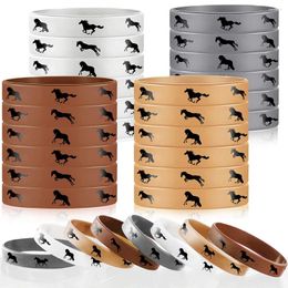 Party Decoration 12 Pcs Horse Rubber Bracelets Derby Day Silicone Wristbands Lovers Birthday Favors Supplies