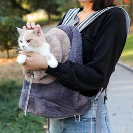 Cat Carriers Small Dog Bag Breathable Portable Travel Double Shoulder Bags Warm Plush Outdoor Puppy Kitten Backpack Pet Product