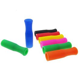 Stip inossidabili da 6 mm per paglia da bere riutilizzabili in acciaio 11 colori brodo di paglia di silicone di grado alimentare punte di silicone