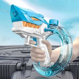 Gun Toys Adult and child electric water guns shark automatic spray gun toys large capacity summer swimming pool beach outdoor giftsL2405