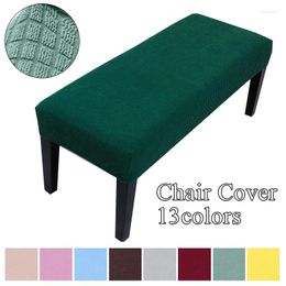 Chair Covers 1pcs Long Bench Cover Elastic Foot Stool Sofa Stretch Footrest Velvet Fabric For Home Living Room