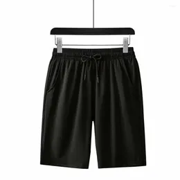 Men's Shorts Sweatshort Charcoal Grey Gym Ice Silk Joggers Loose Outdoor Silver Slightly Elastic Brand