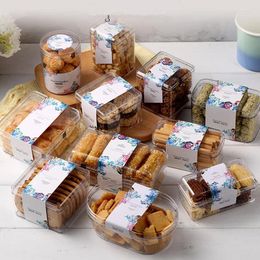 Disposable Cups Straws 16pcs Creative Snack Biscuits Candy Packaging Decoration Gift Boxes Baking Tiramisu Mousse Cake Box Dessert Wtih Lids