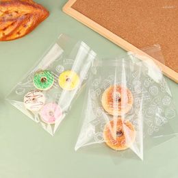 Gift Wrap 100pcs Printed Pastry Bread Self Sealing Bag Transparent Bean Paste Meal Pineapple Sliced Toast Packaging