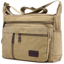 Men Canvas Shoulder Bags Casual Tote Travel Mens Crossbody Bag Luxury Messenger Fashion High Quality Handbag 240506