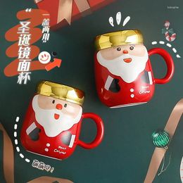 Mugs Santa Viewing Cup Mug Coffee Ceramic Nordic Cartoon Mirror Christmas Gift