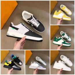 2024Designer Casual Shoes Men Abloh Sneakers Virgil 1s 1 Calf Leather Sneakers Fashionable Women White Green Red Letter Thick Sole Lace Up Low Top Sneakers