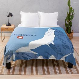 Blankets Matterhorn ZermaSwitzerland Ski Poster Throw Blanket Bed Covers Heavy Luxury St For Sofa