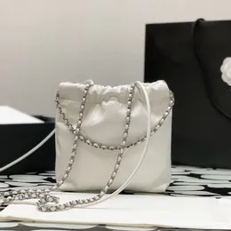 Shoulder Bags Mirror Quality Luxury designers bag Mini Bucket 22 handbag shopping Calfskin Quilted Tote Black Purse Womens Silver Chain Bag
