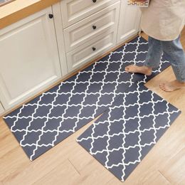 Carpets Simple Rectangular Kitchen PVC Leather Household Floor Mats Scrubbable Waterproof Oil Anti-slip Mat Wear Carpet