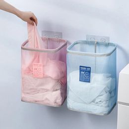 Laundry Bags Wall Mounted Breathable Basket Foldable Dirty Clothes Bathroom Storage Baskets Organizer