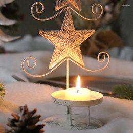 Candle Holders Christmas Holder El Bar Restaurant Family Party Wrought Iron Star Candlestick Decorations