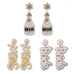 Stud Earrings Handmade Boho Seed Bead Women Statement Fringe Drop Jewelry