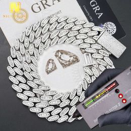 16 Year Cuban Link Chain Manufacturer 16Mm Baguette Moissanite Diamond Hip Hop Iced Out Jewelry Necklaces Sterling Sier