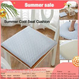 Pillow Summer Cool Feeling Seat Breathable Memory Foam S Square Thicken Elastic Office Chair Pad For Home Wedding El