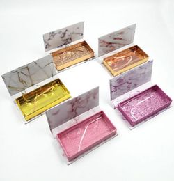 New Design Whole Eyelash Packaging Box Eyelashes Cases For Mink Eyelashes Faux Cils Magnetic Marble Case For Makeup5486332