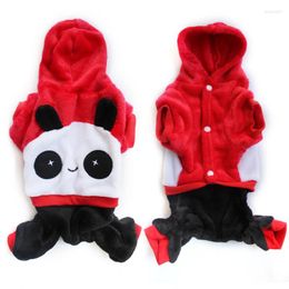 Dog Apparel Cute Panda Clothes Jumpsuit Winter Clothing Outfit Pajamas Fleece Warm Coat Jacket Yorkie Chihuahua Puppy Costume