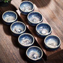 Teaware Sets Tianmu Glaze Jianzhan Teacup Ceramic Tea Cup Inlaid Silver Master Set Kiln Change Chinese