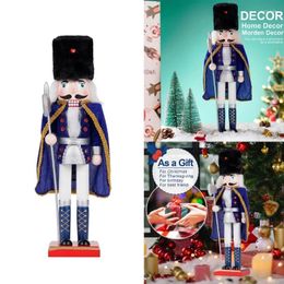 Party Decoration 38cm Christmas Wood Soldier Ornaments For Holiday Desk Centerpiece Decorations Gift Indoor Winter Fireplaces Figure