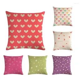 Pillow Abstract Geometric Heart Love Cover Pillowcase Printed Home Decor Cotton Linen Rose Red Stripes Throw Case ZY422