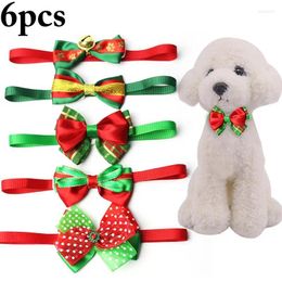 Dog Apparel 6PCS Christmas Bow Tie Pet Dogs Bowtie Collar Acciessories Grooming Supplies Holiday Decoration