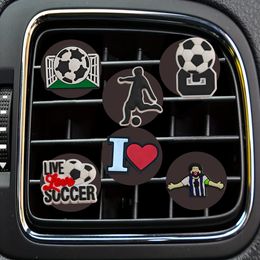 Other Interior Accessories Football Cartoon Car Air Vent Clip Square Head Outlet Per Clips Freshener Decorative Conditioner Drop Deliv Ot1Ur
