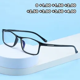 Occhiali da sole semplici cornici nera TR90 Lettura Presbyopia occhiali da uomo quadrati di occhiali da occhiali a lungo termine di occhiali da 0 a 4,0 da 0 a 4,0