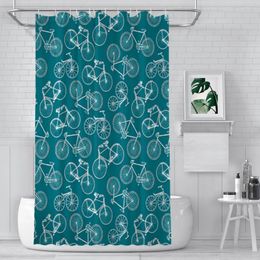 Shower Curtains Dark Teal Bathroom Bicycle Bike Cycling Waterproof Partition Curtain Designed Home Decor Accessories