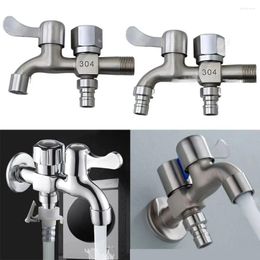 Bathroom Sink Faucets Double Water Outlet Tap Washing Machine Dual-water One-in-two-out Expansion Faucet Accessories