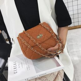 Shoulder Bags Female 2024 Ladies Messenger Bag Small Fresh Girl Square Chain Solid Color Pu Women