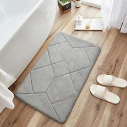 Carpets High Quality Thick Soft Absorbent Foot Pad Solid Color Bathroom Rug Memory Foam Floor Carpet Shower Toilet Non-Slip Door Mat