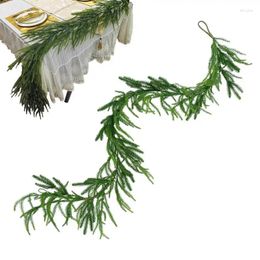 Decorative Flowers Faux Pine Garland Artificial Greenery For Door Realistic Christmas Garlands Room Ornaments Holiday Fireplace Mantle Home