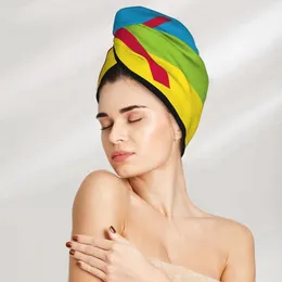 Towel Microfiber Girls Bathroom Drying Absorbent Hair Kabylie Flag Magic Shower Cap Turban Head Wrap