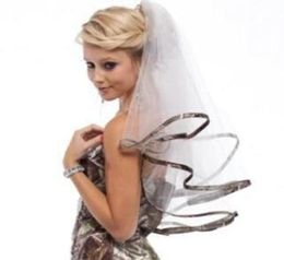 Custom Online Cheap Camo Satin Edge Veil Elbow Customized With Comb Camouflage For Wedding Accessories Veil Country4787568