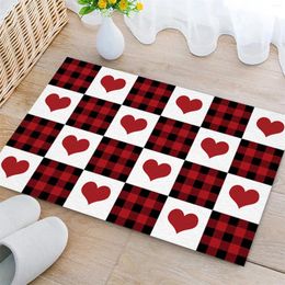 Carpets Red Love Tree Valentine's Day Floor Mat Toilet Entrance Household Non Slip Door Bathroom Absorbent Carpet Blanker