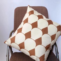 Pillow Vintage Geometric Art Soft Velvet Cover Decorative Case Chic Luxury Home Sofa Chair Bedding Coussin