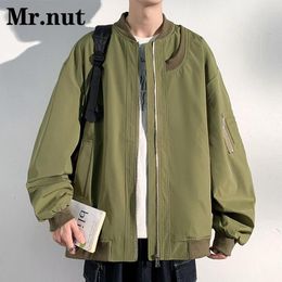 Men's Jackets Solid Colour Unisex Baseball Clothing Baggy Casual Tops Fashion Clothes High-Quality Outerwear Spring Autumn Jacket Coat