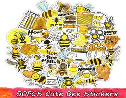 50 PCS Cute Bee Sticker Toys for Kids Gift Cartoon Honey Insect Animal Stickers to DIY Laptop Phone Fridge Kettle Bike Car Decal5789440