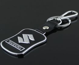 5pcslot Fashion Car Logo keychain For Suzuki Metal Leather Keyring Key Chain ring Llaveros Chaveiro key holder4603434