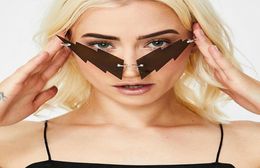 sunglasses women men rimless oversize cat eye sun glasses 2020 narrow cateye mirror shades female streetwear2878252