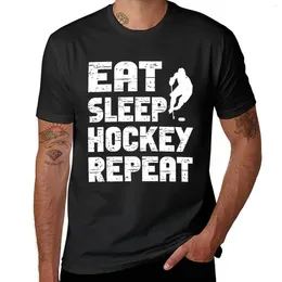 Men's T Shirts Eat Sleep Ice Hockey Repeat T-Shirt Boys Animal Print Anime Summer Top Mens Pack