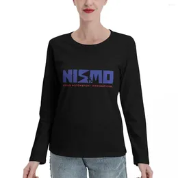 Women's Polos Retro Nismo Logo Blue Long Sleeve T-Shirts Cute Clothes Aesthetic Clothing Plain T-shirt Custom T Shirt Woman Fashion