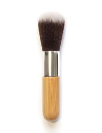 Wood Handle Makeup Foundation Brush Flat Bamboo Handle Round Top Soft Brush Multifunction Powder Foundation Blusher Brush RRA9968469024