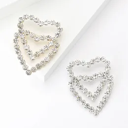 Brooches Beaut&Berry Skeleton Rhinestone Double Heart For Women Unisex 2-color Pin Casual Party Friend Accessories Gifts
