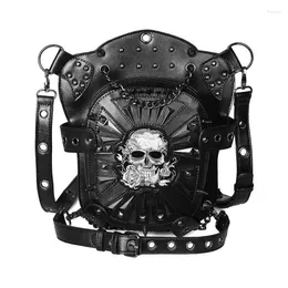 Backpack Gothic Black Skull Harajuku Women Men Dark Academia Aesthetic Rivet Goth Japanese School Bags Alt Korean Fashion Bag