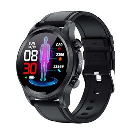 Yeni E400 Smartwatch EKG+PPG İnvaziv olmayan kan, sıcaklık, kan oksijen, 1.39 inç 360 ile elektrokardiyogram