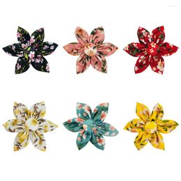 Dog Apparel 50pcs Big Flower Collar Sliding Pet Bowties Accessories Style Charms Supplies For Small