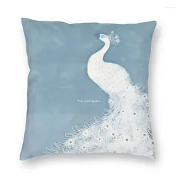 Pillow Luxury Pride And Prejudice Jane Austen Literary Art Cover For Sofa Soft Peacock Feather Throw Case Decoration